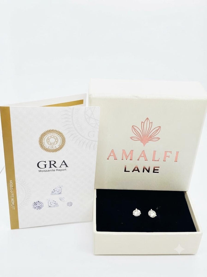 Gemma Moissanite Stud Earrings with GRA Certificate of Authenticity