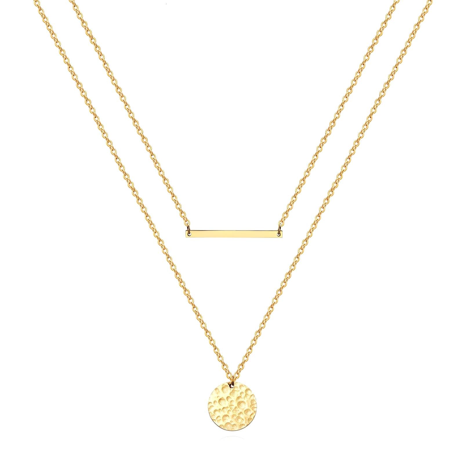 Gianna 18K Gold Plated Twin Necklace Set - Water-Resistant and Hypoallergenic | Sun-Kissed Collection
