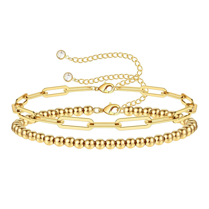Chiara 18K Gold Plated Twin Bracelet Set - Water-Resistant and Hypoallergenic | Sun-Kissed Collection