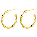 Catena 18K Gold Plated Twist Design Hoop Earrings - Water-Resistant and Hypoallergenic | Sun-Kissed Collection