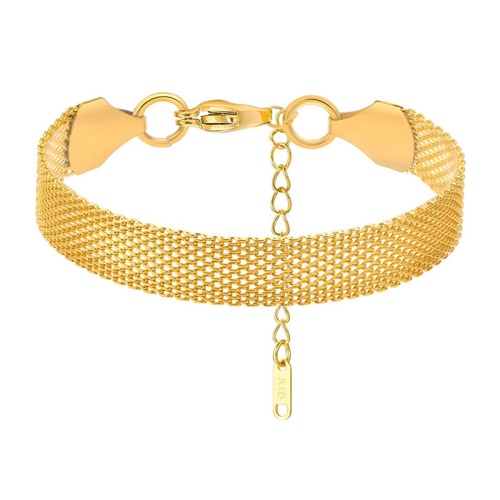 Caterina 18K Gold Plated Wide Bracelet - Water-Resistant and Hypoallergenic | Sun-Kissed Collection
