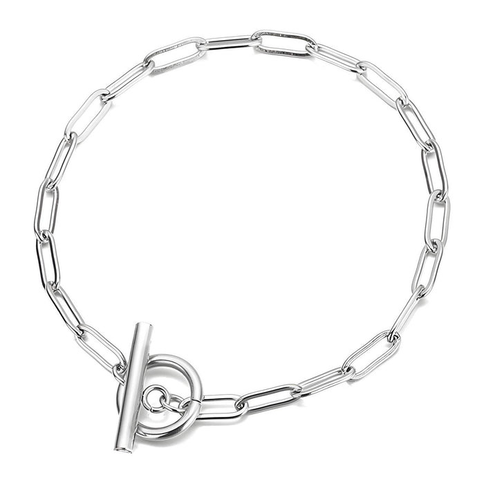 Josie Stainless Steel Paperclip Chain Bracelet worn on wrist — Waterproof, Hypoallergenic & Tarnish Free | Forever Amalfi Steel Range | Amalfi Lane