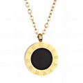 Daniella 18K Gold Plated Roman Numeral Pendant Necklace - Water-Resistant and Hypoallergenic | Sun-Kissed Collection