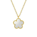 Fiorella 18K Gold Plated White Flower Pendant Necklace - Water-Resistant and Hypoallergenic | Sun-Kissed Collection