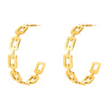 Claudia 18K Gold Plated Chain Type Design Hoop Earrings - Water-Resistant and Hypoallergenic | Sun-Kissed Collection