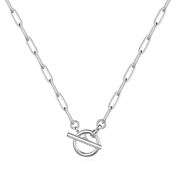 Josie Stainless Steel Paperclip Link Fob Chain Necklace | Waterproof, Hypoallergenic & Tarnish Free | Forever Amalfi Steel Range | Amalfi Lane Australia