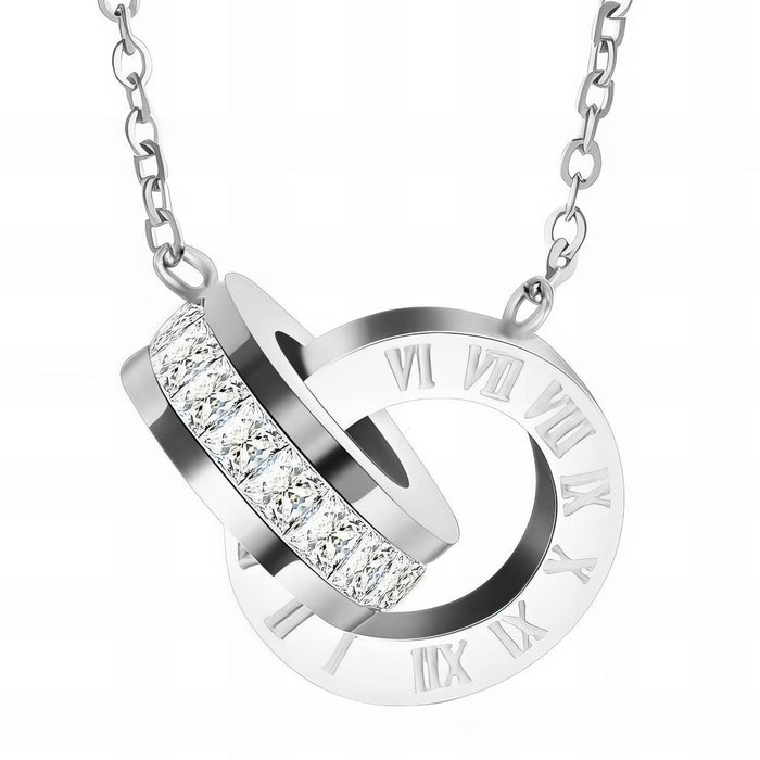 Prima Donna Stainless Steel Cubic Zirconia Necklace - Waterproof, Hypoallergenic and Tarnish Free | Forever Amalfi Steel Range