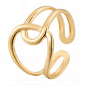 Martina 18K Gold Plated Double Loop Adjustable Ring on White Background | Sun-Kissed Collection | Amalfi Lane Australia