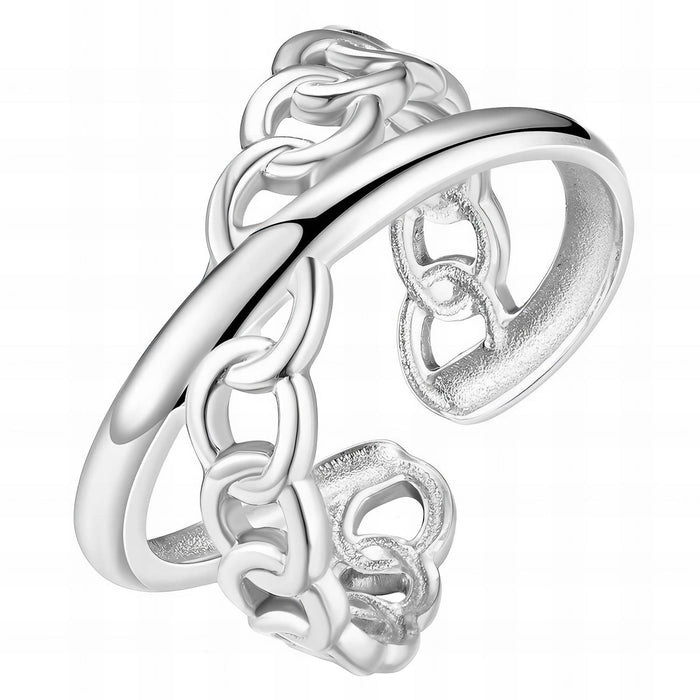 Simona 316L Stainless Steel Adjustable Ring Crossover Chain Design - Waterproof, Hypoallergenic and Tarnish Free | Forever Amalfi Steel Range