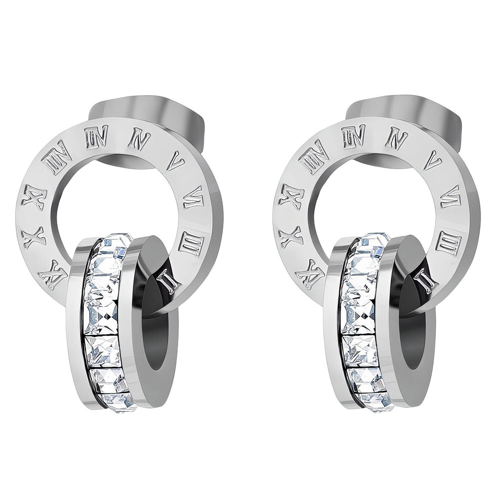 Prima Donna 316L Stainless Steel Cubic Zirconia Earrings - Waterproof, Hypoallergenic and Tarnish Free | Forever Amalfi Steel Range