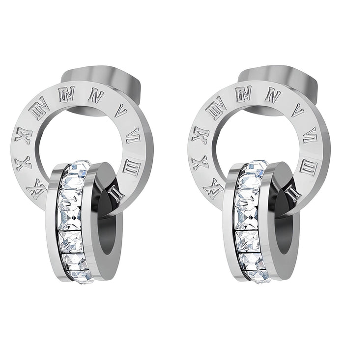Prima Donna 316L Stainless Steel Cubic Zirconia Earrings - Waterproof, Hypoallergenic and Tarnish Free | Forever Amalfi Steel Range