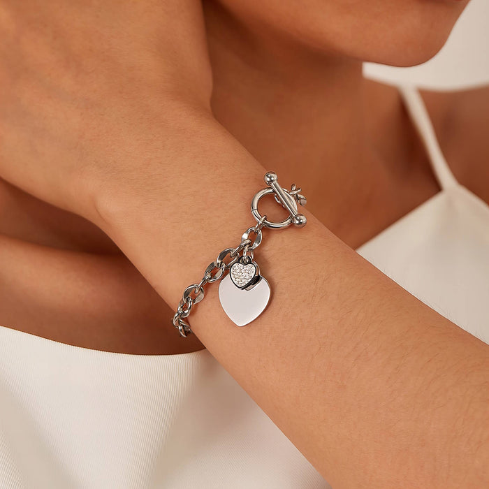 Amore Stainless Steel Heart Bracelet