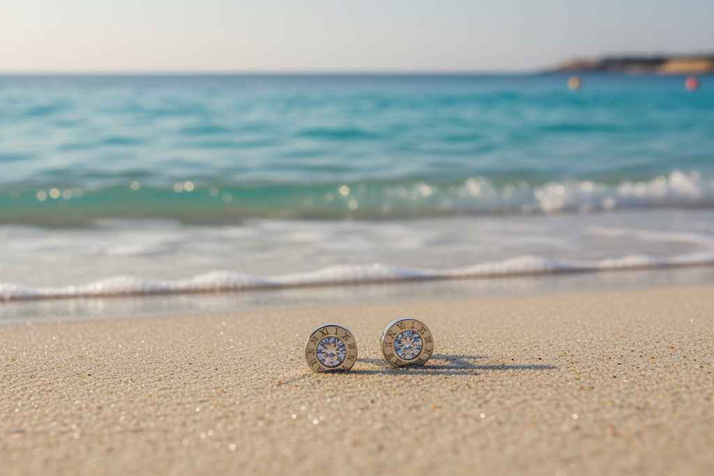 Lolita 316L Stainless Steel CZ Stud Earrings - Close Up Detail | Amalfi Lane