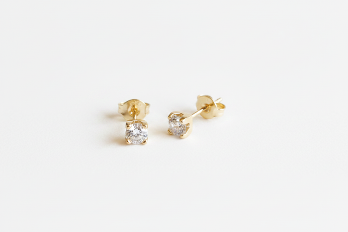 Milena 18K Gold-Filled CZ Solitaire Stud Earrings