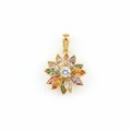 Multicolour flower pendant exact colours white background