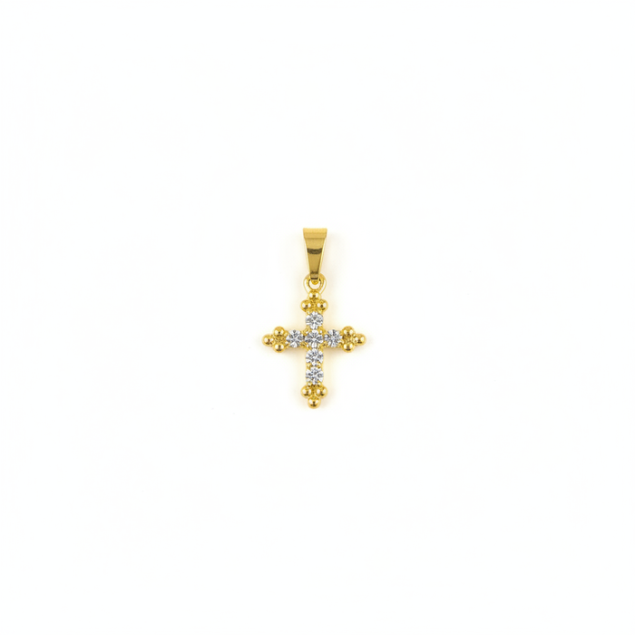 Oriana rhinestone cross charm white background