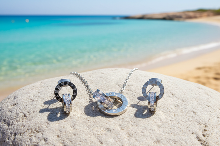 Prima Donna Stainless Steel Cubic Zirconia Necklace