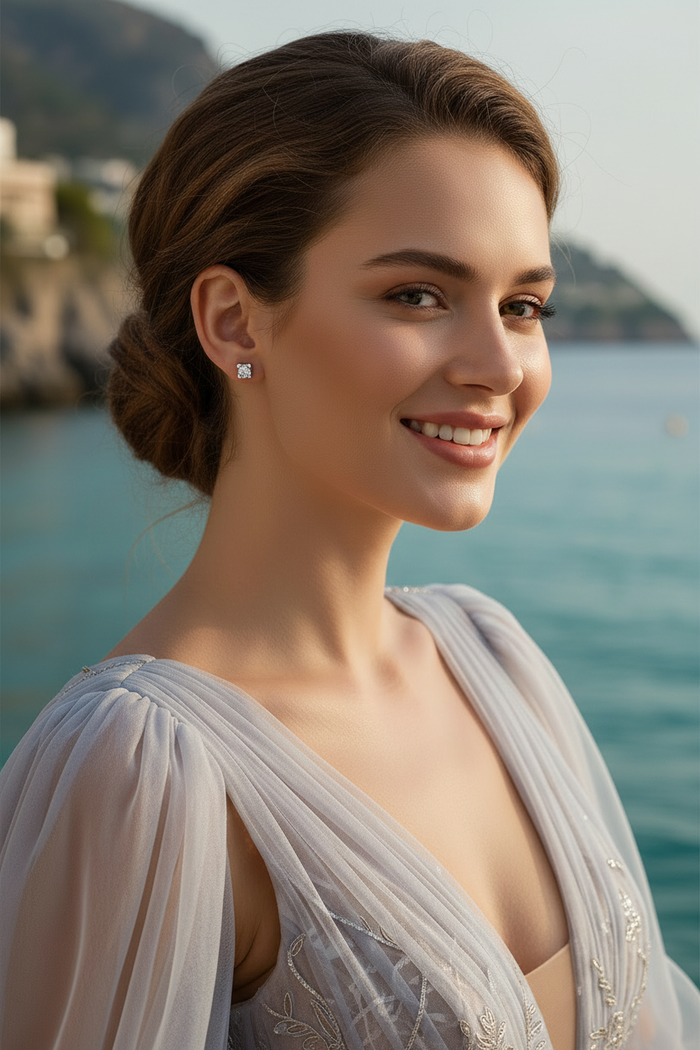 Susanna 316L Stainless Steel CZ Stud Earrings